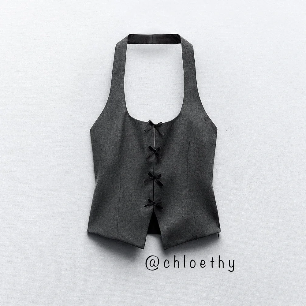 Zara BOW HALTER TOP